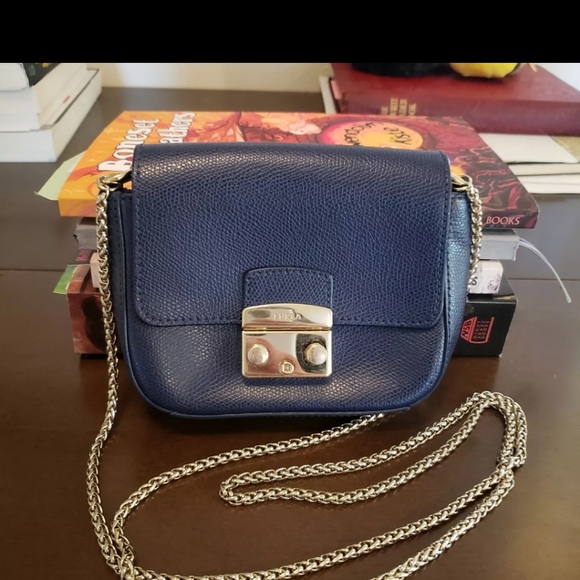 Furla Metropolis Mini Crossbody Bag Blue Rare - Picture 3 of 9